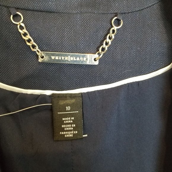 White House Black Market Womens 10 Blue Linen Blen - Picture 4 of 8